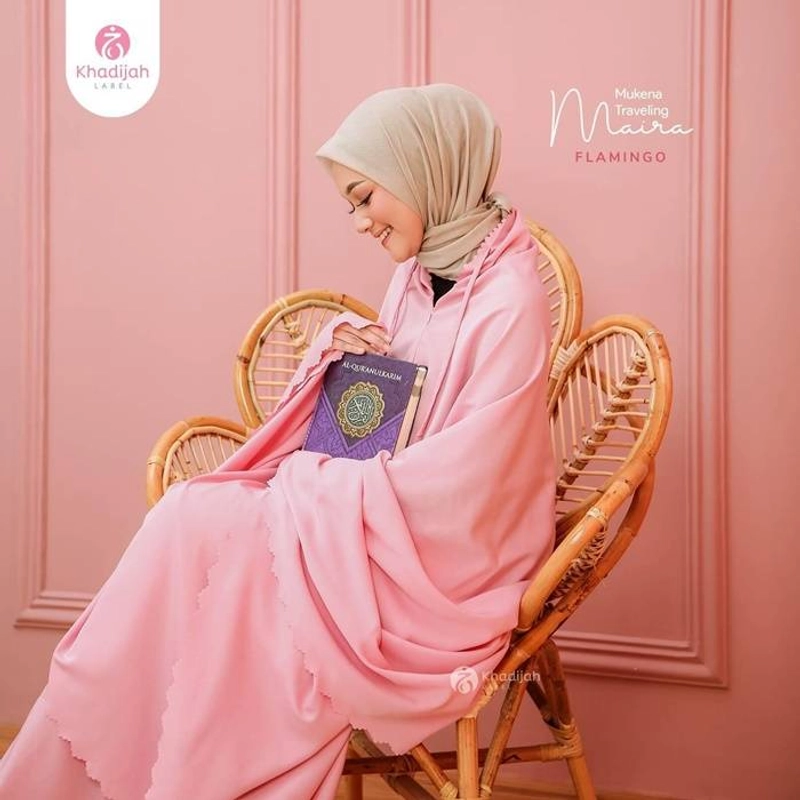 Product image Khadijah Label PLM - Mukena Travel Maira Standar Flamingo