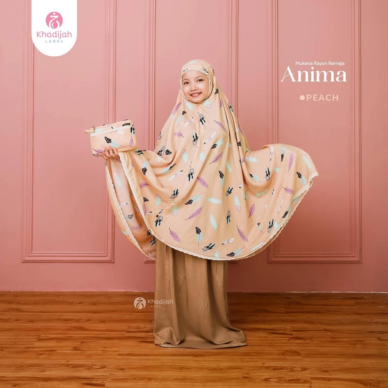 Product image Khadijah Label SUB - Mukena Remaja Anima 8 Sampai 12 Tahun Peach