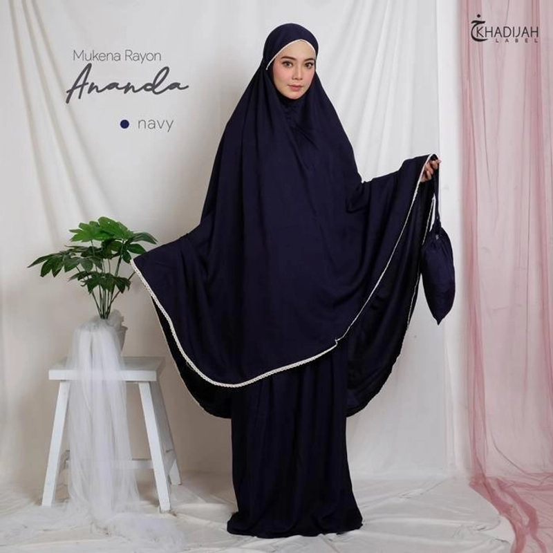 Product image Khadijah Label UPG - Mukena Rayon Ananda Super Jumbo All Size Navy