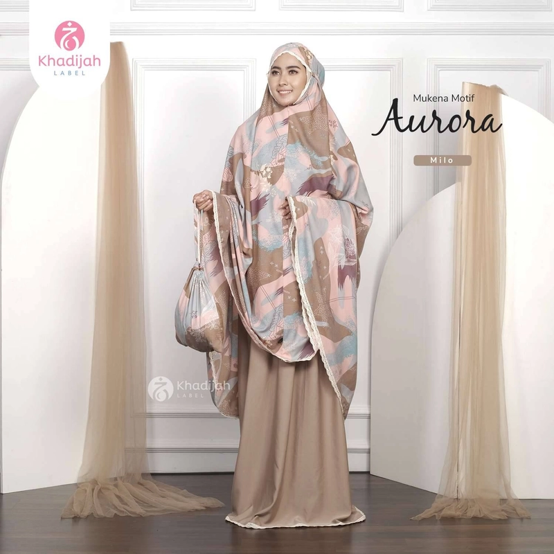 Product image Khadijah Label - Mukena Jumbo Mukena 2 in 1 Mukena Aurora All Size Milo