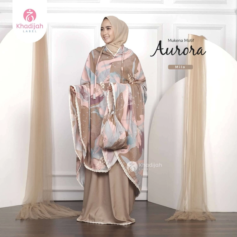 Product image Khadijah Label - Mukena Jumbo Mukena 2 in 1 Mukena Aurora All Size Milo