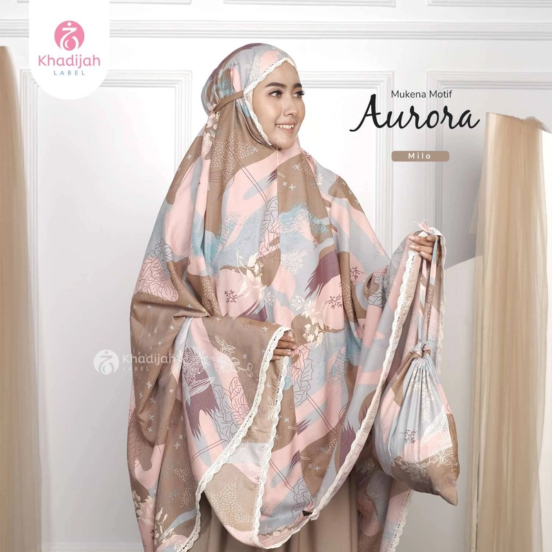 Product image Khadijah Label - Mukena Jumbo Mukena 2 in 1 Mukena Aurora All Size Milo