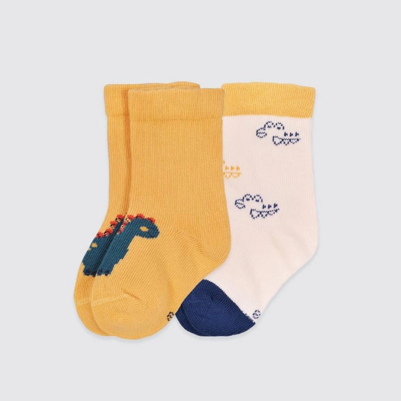 Product image Kiddiposh - 2 Pcs Kaos Kaki Anak Dinosaurus Socks by Longren M Grey + Navy