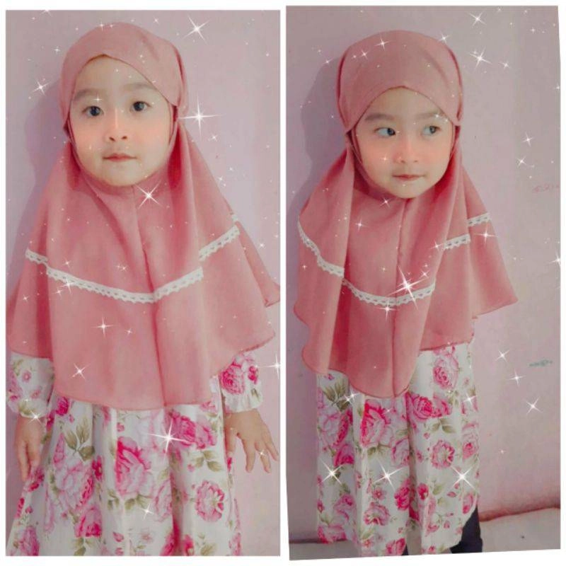 Product image Kiddo Glam - Bergo Renda Hijab (size 2-3 tahun) 60 piece