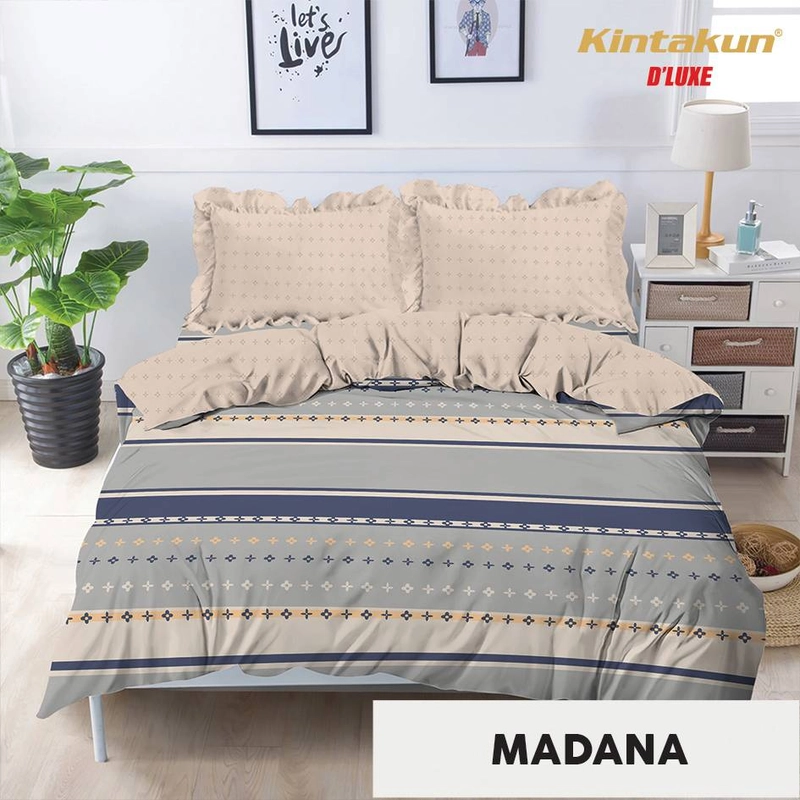 Product image Kintakun Bedcover Set Rumbai 160x200 Madana Aesthetic Dluxe Microtex Krem