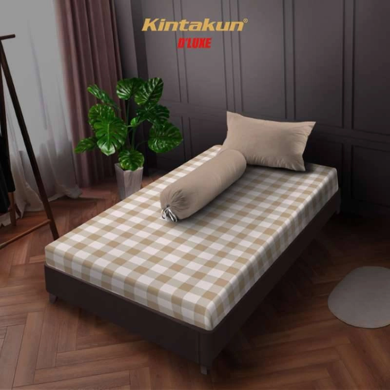 Product image Kintakun Sprei Dluxe Litani Aesthetic Coklat Microtex 100 x 200 cm Single