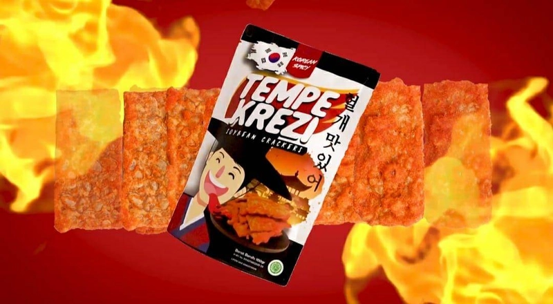 Product image Kakarak - Tempe Krezy Korean Spicy Makanan Ringan 100gr