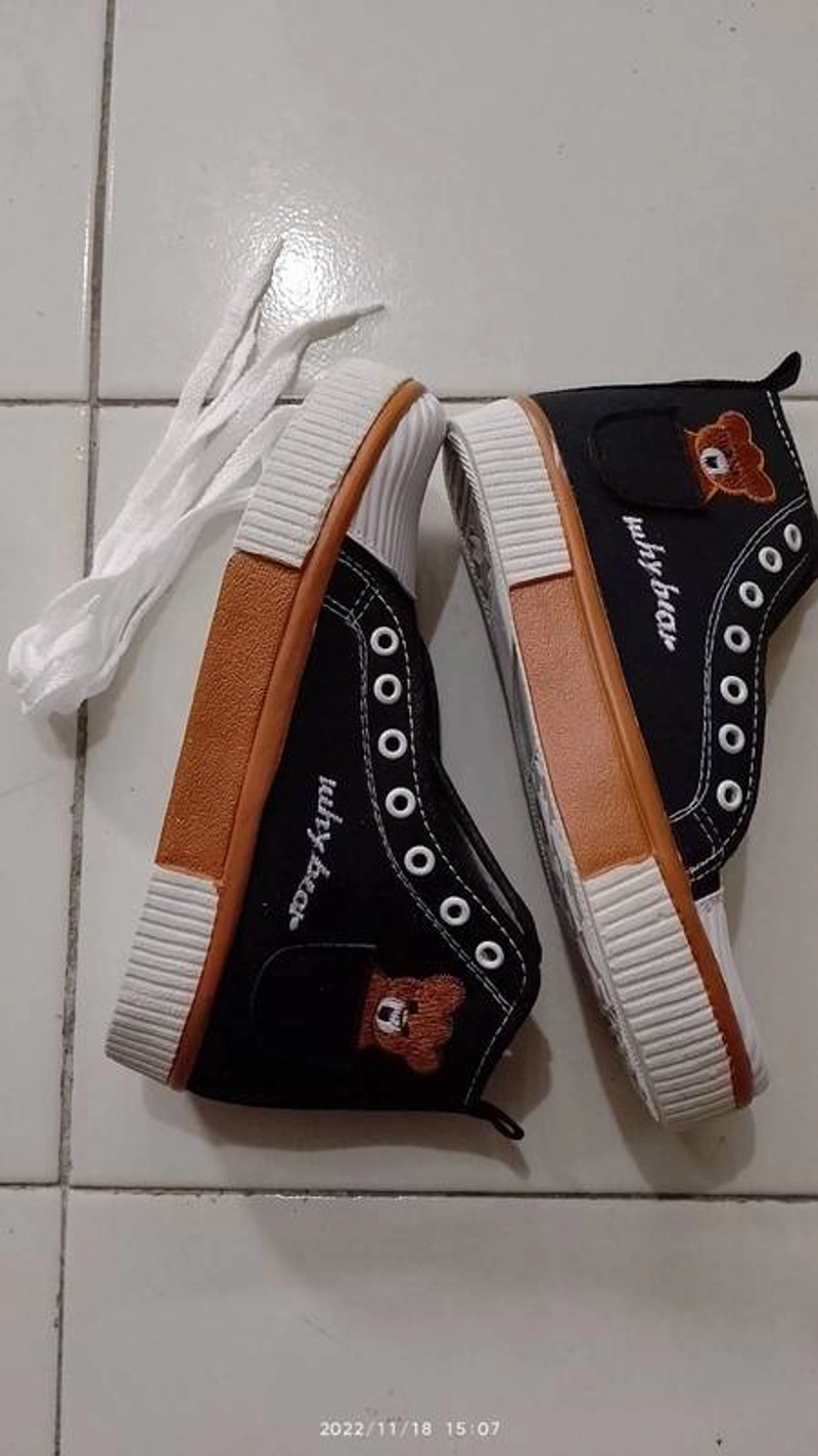 Product image Koekita - Sepatu Kets Sneakers Boot Wanita Why Bear Real New Trendy 2022  Free Tas 40 HITAM