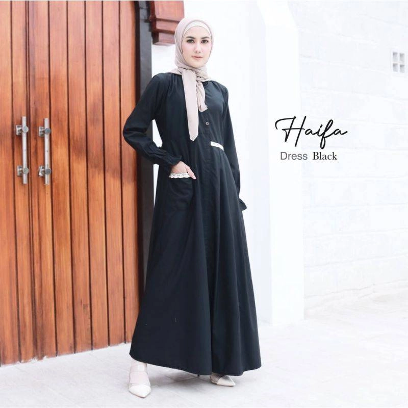 Product image Kalisha Official - Gamis Haifa Katun Toyobo Premium 600 Black