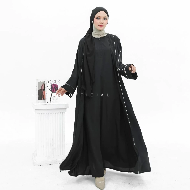 Product image Kalisha official - Adeeva Abaya Turkey Gamis Jumbo Cardigan All Size Black
