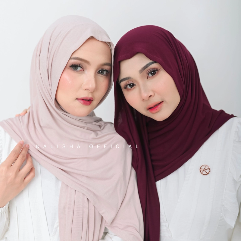 Product image Kalisha official - KALISHA X MIMA Pashmina Anna Oval Kaos Rayon Non Inner Burgundy
