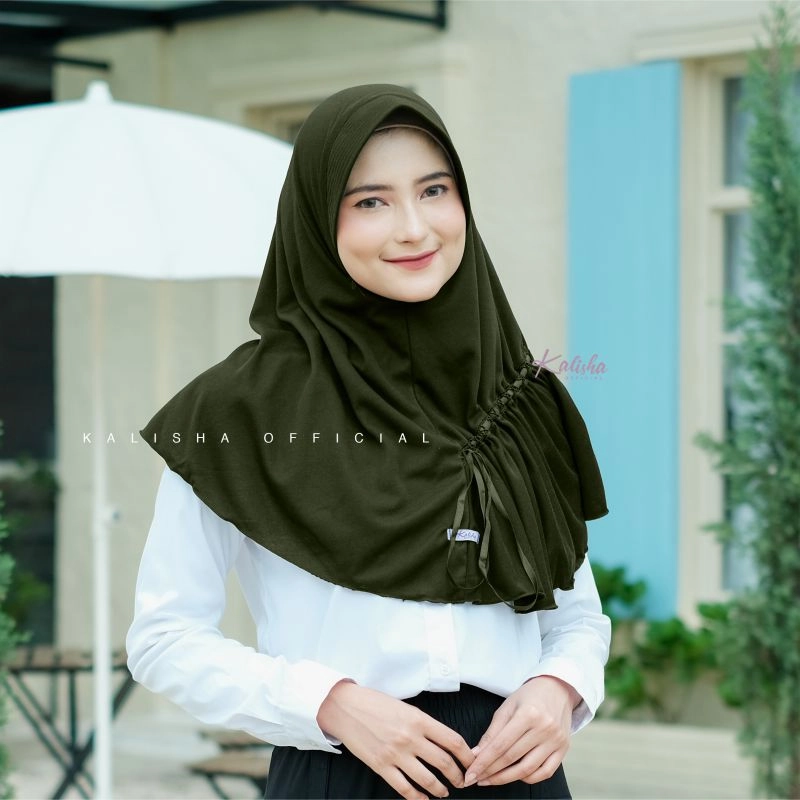 Product image Kalisha official - Hijab Serut Sekolah Amira Jilbab Sekolah Anak L 155 Army
