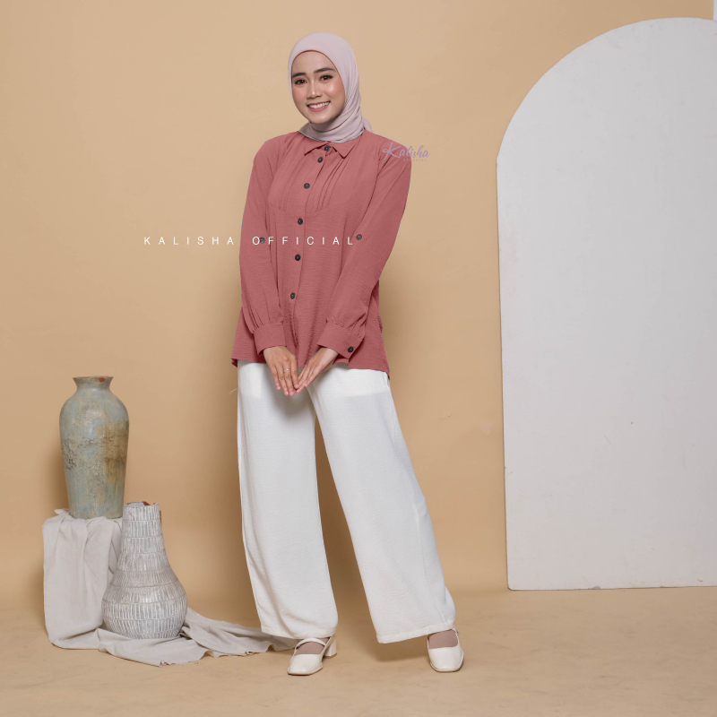 Product image Kalisha official - Syakira Kemeja Kerja Wanita Sulur 500 Camel