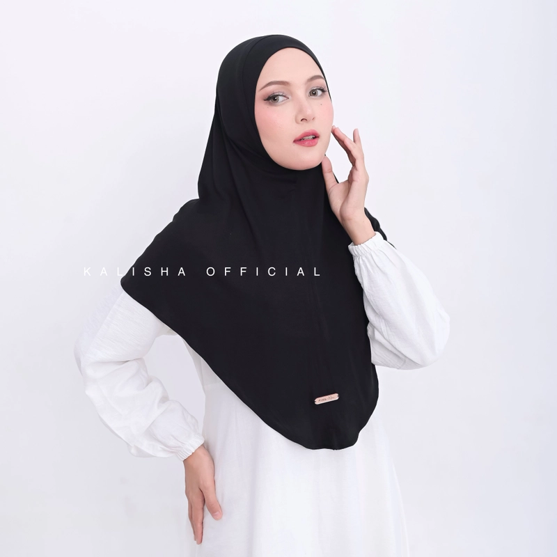 Product image Kalisha official - KALISHA X MIMA -Jilbab Instan Kaos Rayon Vanya Size L Black