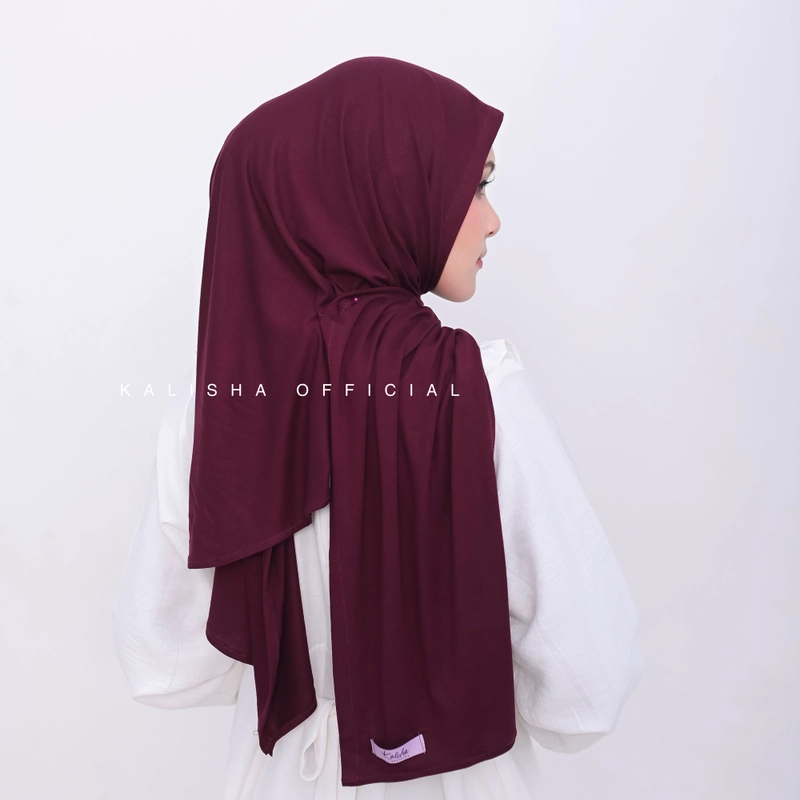 Product image Kalisha official - Pashmina Kaos Oval Naura Rayon 172 x 35 cm Burgundy