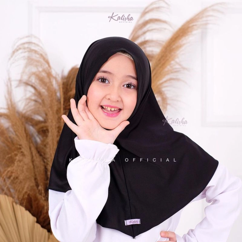 Product image Kalisha official - Hijan Anak Ameyra Jersey Nonpet 100 Black