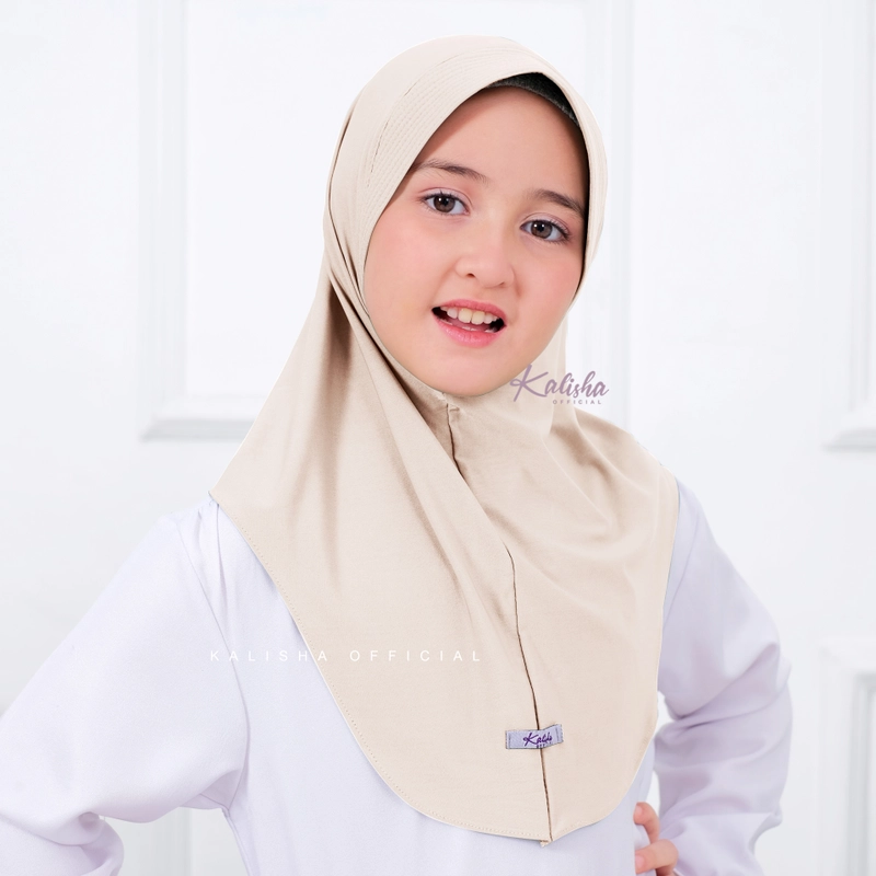 Product image Kalisha official - Alika Hijab Sekolah Anak Pingguin 90 Almond