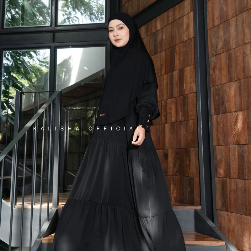 Product image Kalisha official - X MIMA Gamis Dewasa Abaya Amara 500 gram MIDNIGHT