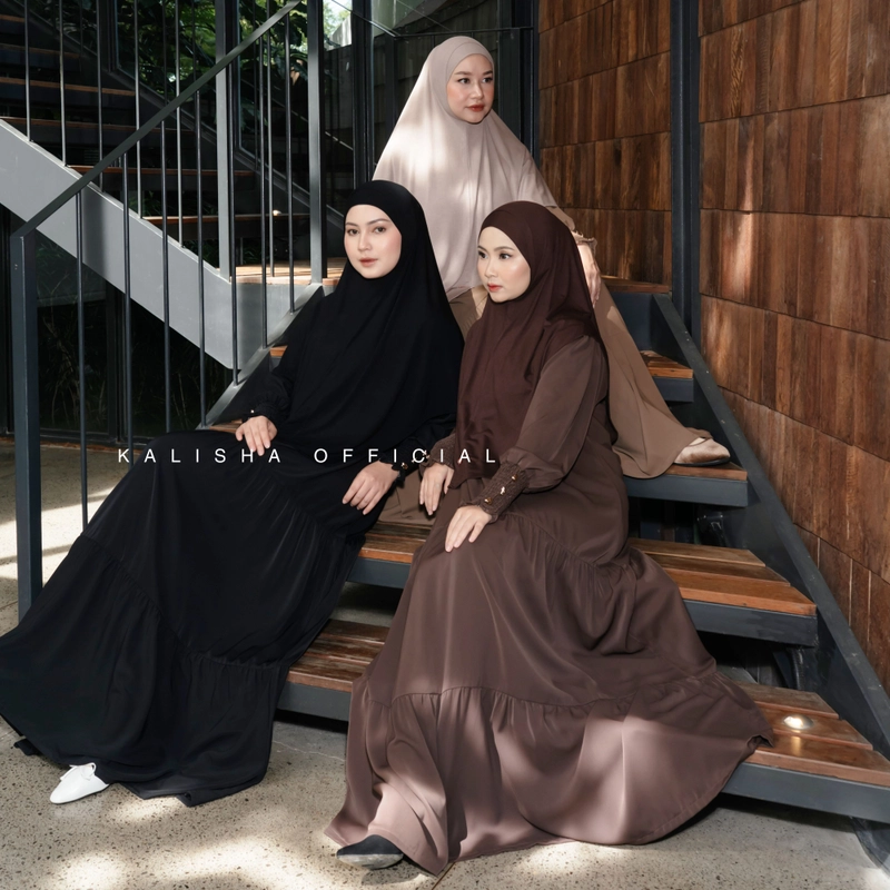 Product image Kalisha official - X MIMA Gamis Dewasa Abaya Amara 500 gram MIDNIGHT