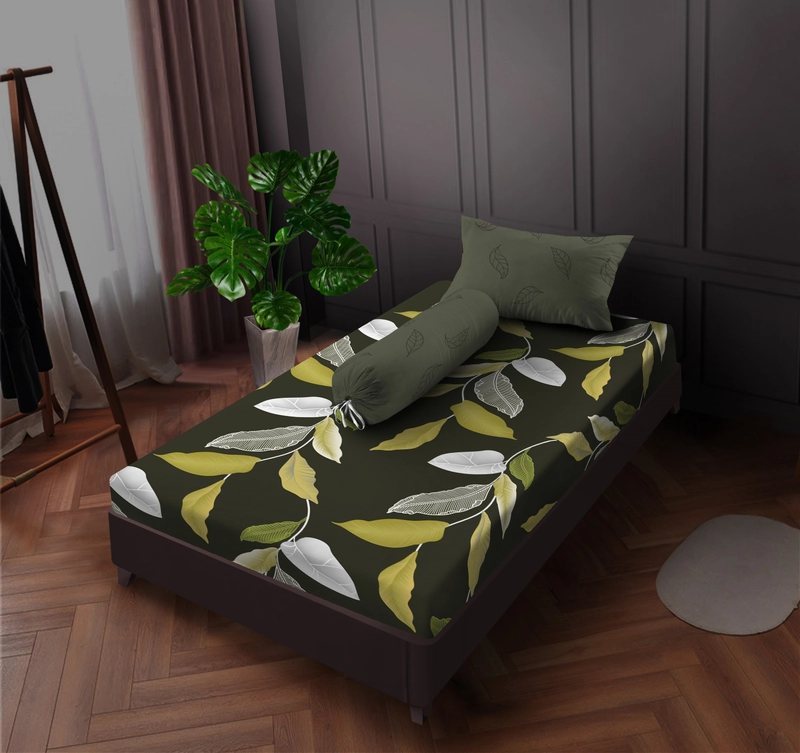 Product image Kintakun - Sprei Dluxe Hanum Microtex Flower Hijau 100 x 200 Super Single