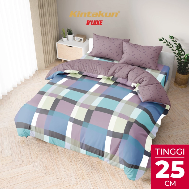 Product image Kintakun - Kintakun Bed Cover Set Fitted 180 x 200 DLUXE Aesthetic Microtex Tinggi 25 cm B2 180 x 200 Darma