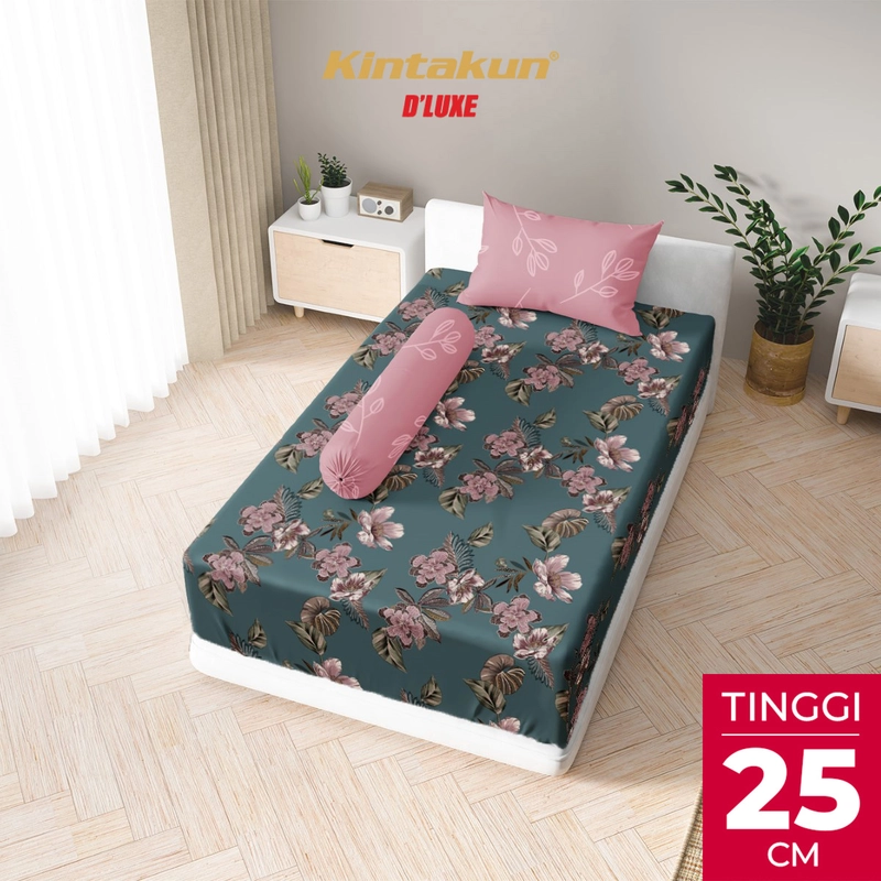 Product image Kintakun - Kintakun Sprei Fitted 120 x 200 DLUXE Aesthetic Microtex Tinggi 25 cm B2 120 x 200 Safira