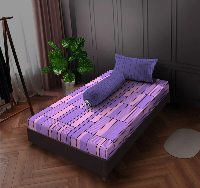 Product image Kintakun - Sprei Dluxe Bakula Microtex Minimalis Ungu 120 x 200 Single