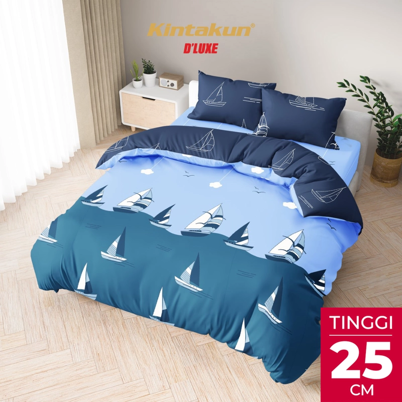 Product image Kintakun - Kintakun Bed Cover Set Fitted 180 x 200 DLUXE Aesthetic Microtex Tinggi 25 cm B2 180 x 200 Dianita