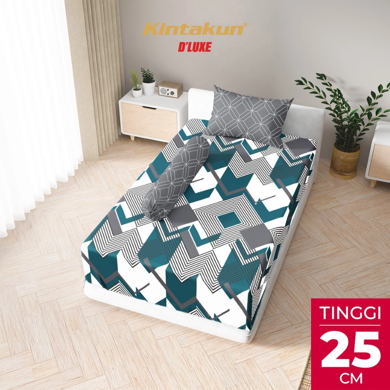 Product image Kintakun - Kintakun Sprei Fitted 100 x 200 DLUXE Aesthetic Microtex Tinggi 25 cm B2 100 x 200 Zelinda