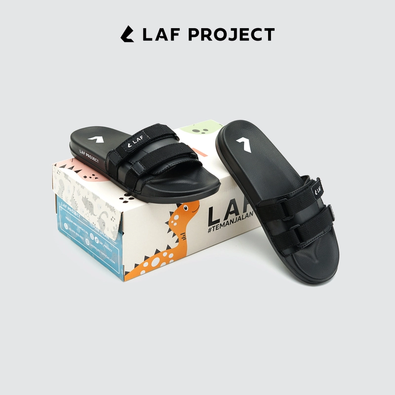 Product image LAF Project - Sandal Anak Laki Laki Perempuan Slide Sendal Anti Licin Ringan Selop - Gorka Kids 26 Full Black