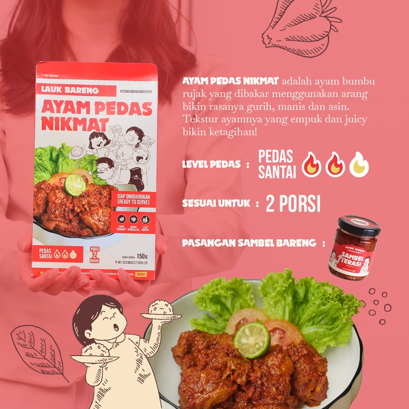 Product image Lahap Bareng - Ayam Pedas Nikmat 150gr Pedas Santai