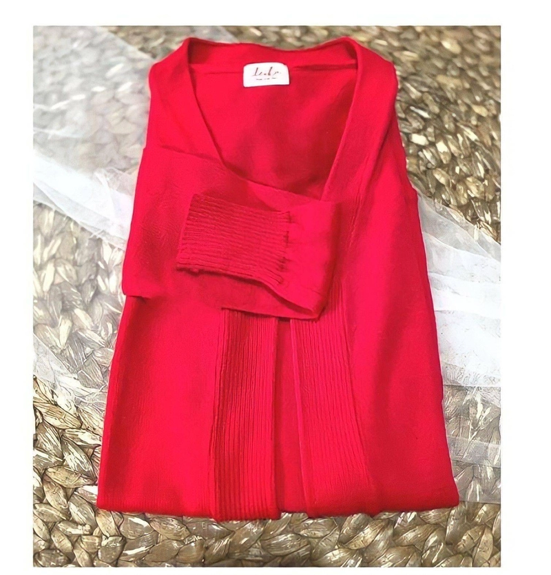Product image Leika - Long Cardi Anak Pocket - 11-13 Tahun All Size Red