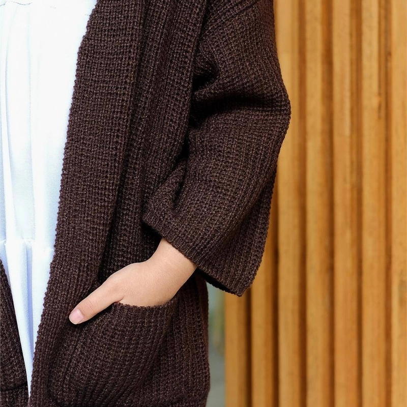 Product image Leika - Cardigan Rajut Oversize -Anak 5-8 th All Size Coffee