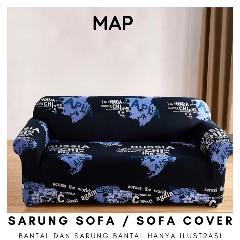 Product image Lilopilo - Sarung Sofa Elastis Motif Single Seater Map