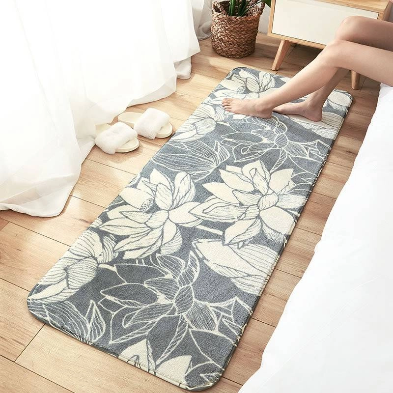 Product image Lilopilo - Carpet Mat Karpet Keset Bulu Kasmir SQUARE Flower Grey