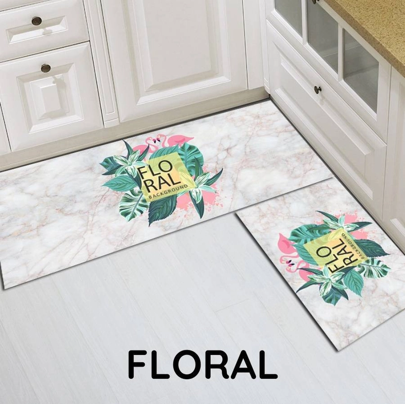 Product image Lilopilo - Keset Kaki Dapur Kitchen Mat 2 In 1 Floral