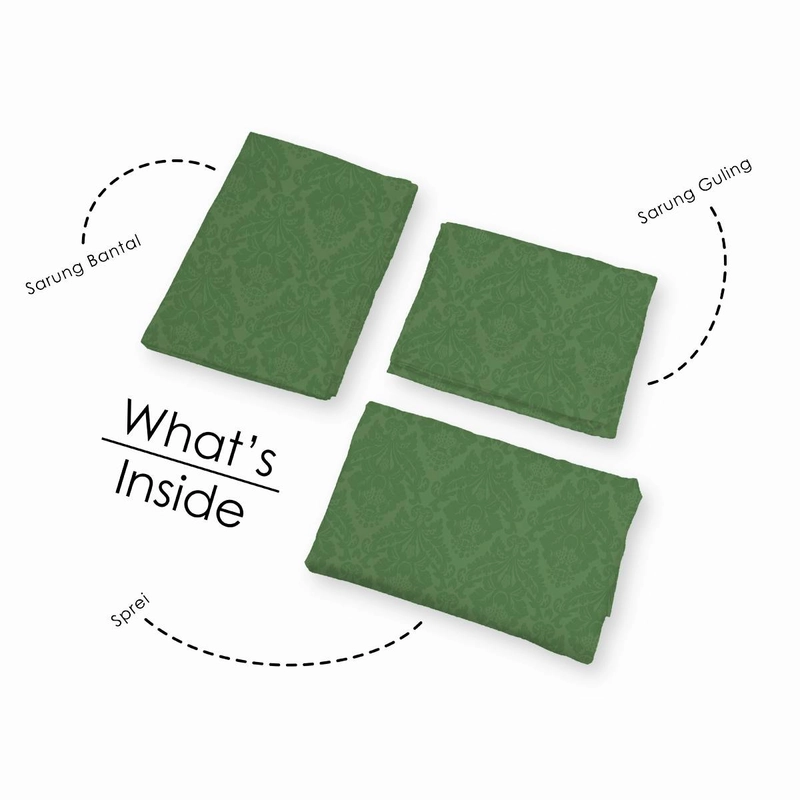 Product image LADY ROSE OFFICIAL - Aloha Sprei King Forest Green 180x200x20 Bantal 2