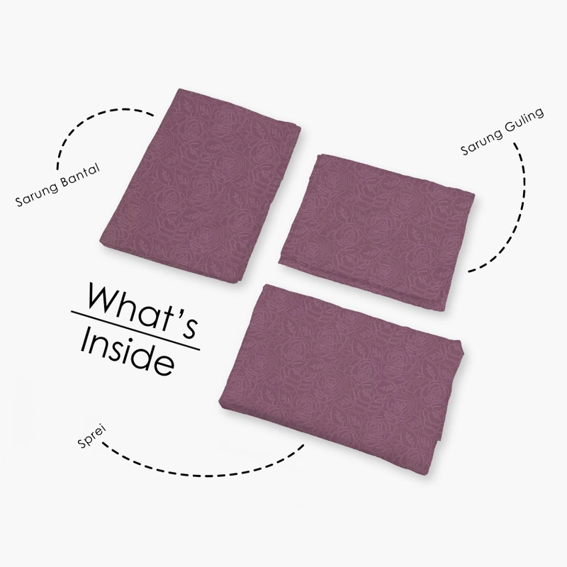 Product image LADY ROSE OFFICIAL - VALLERY QUINCY Sprei Single Emboss Violet 120x200 Flat