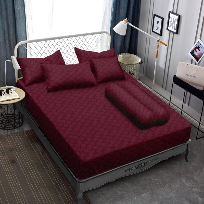 Product image LADY ROSE OFFICIAL - VALLERY QUINCY Bed Cover King Emboss Dark Red 180x200 Flat