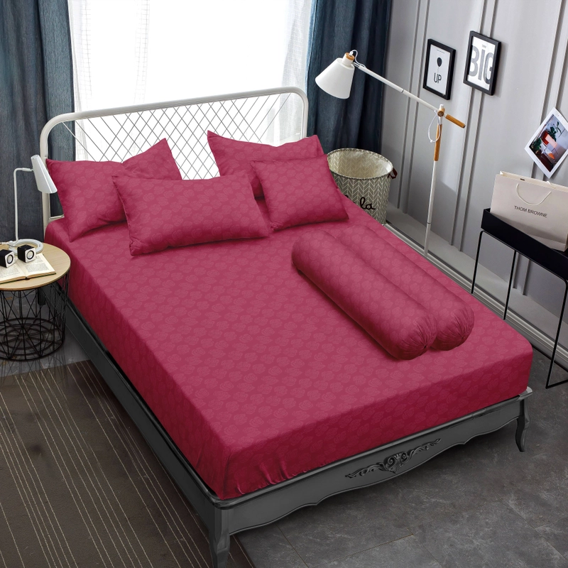Product image LADY ROSE OFFICIAL - VALLERY QUINCY Bed Cover King Emboss Dark Pink 180x200 Flat