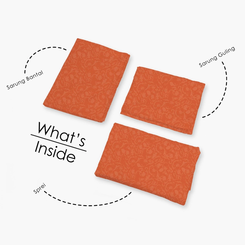 Product image LADY ROSE OFFICIAL - VALLERY QUINCY Sprei Queen Emboss Orange 160x200 Flat