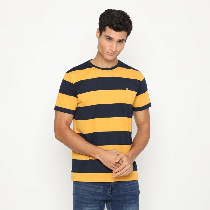 Product image MATSUDA APPAREL - Kaos T Shirt Pria Kaos Stripe Nanao XXL GOLD NAVY