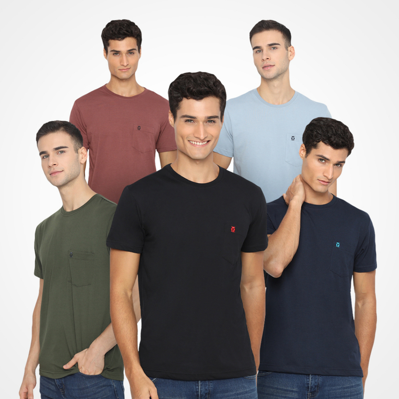 MATSUDA APPAREL - Kaos Polos Pocket T Shirt Cotton Nikko S WINE