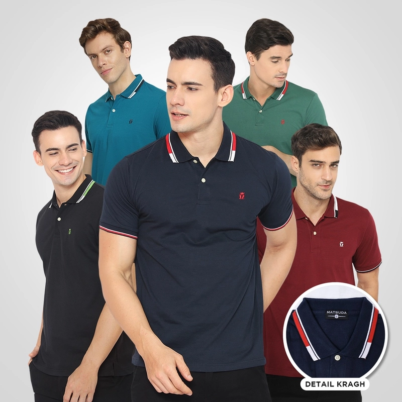 Product image MATSUDA APPAREL - Kaos Polo Shirt Pria Kerah Chino S WHITE