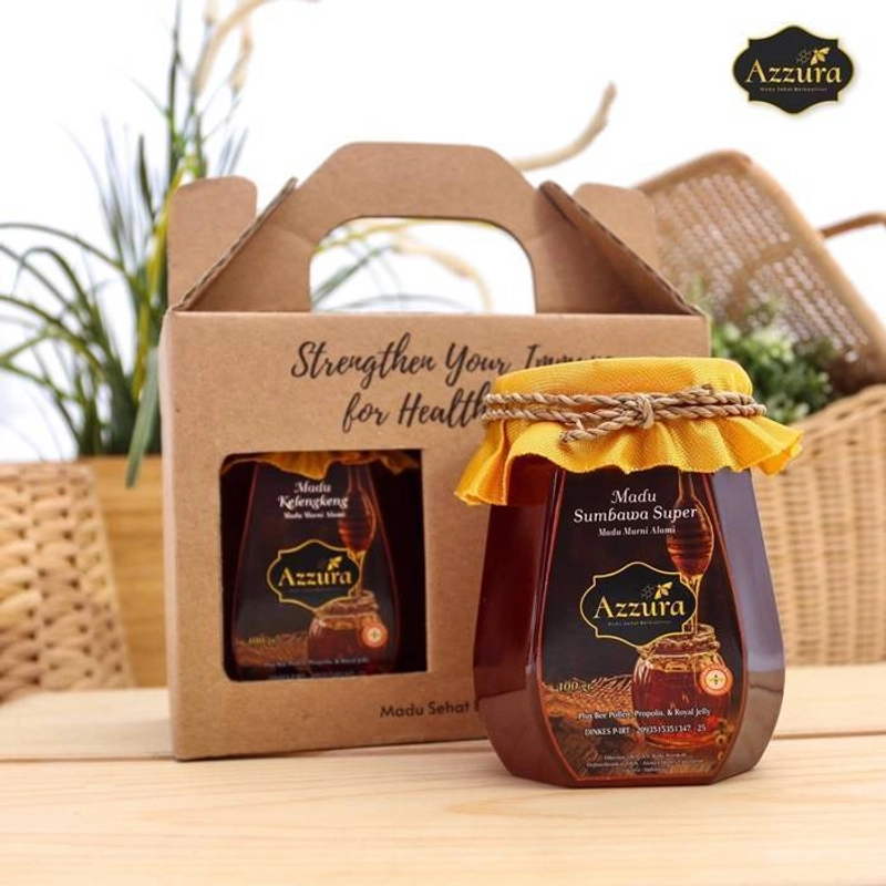 Product image Madu Azzura - Madu Sumbawa + Kelengkeng + Hampers 400 Gram