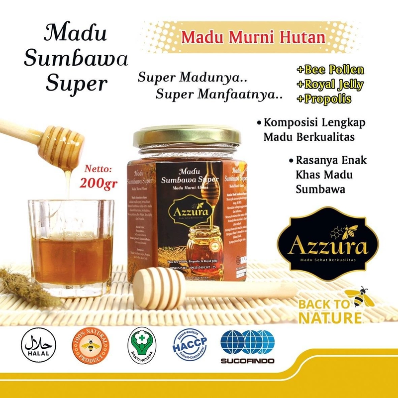 Product image Madu Azzura - Madu Sumbawa Super 200 Gr Madu Sumbawa