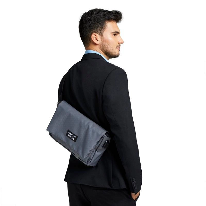 Product image Martin Versa EVOX5 Tas Selempang Pria Kanvas Man Slingbag USB Charging Slot 31 x 20 x 6cm Abu Abu