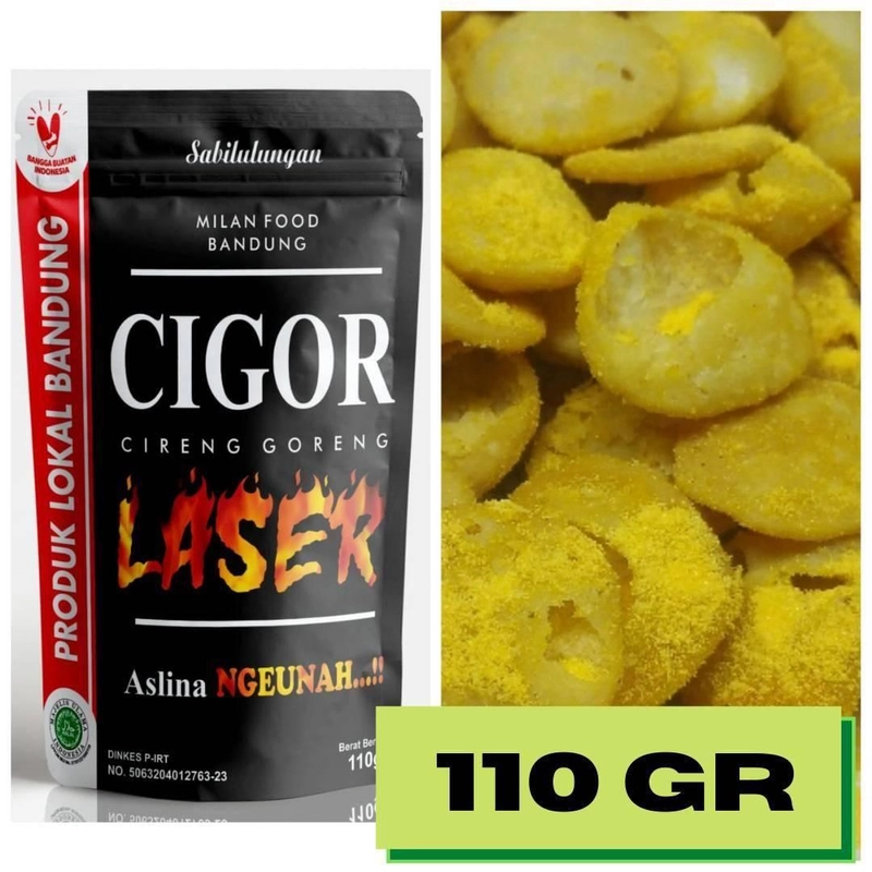 Product image Milan Food Bandung - Paket Usaha 10 pcs Cigor Laser Snack Makanan Ringan 110 gr - Mix