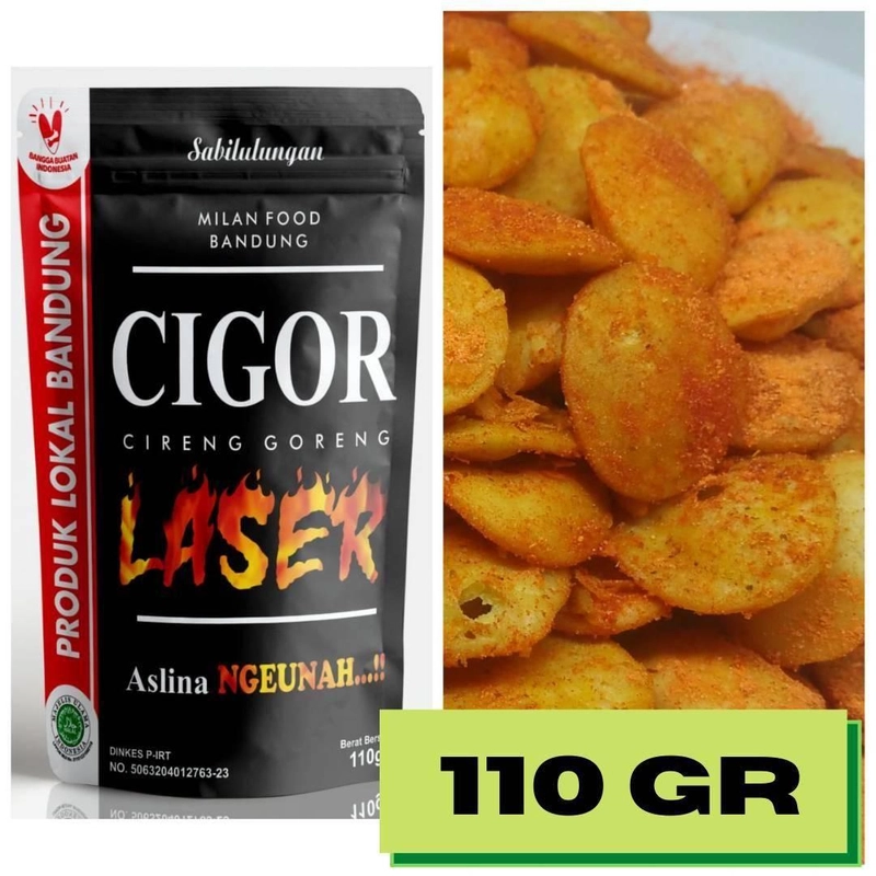 Product image Milan Food Bandung - Paket Usaha 10 pcs Cigor Laser Snack Makanan Ringan 110 gr - Mix