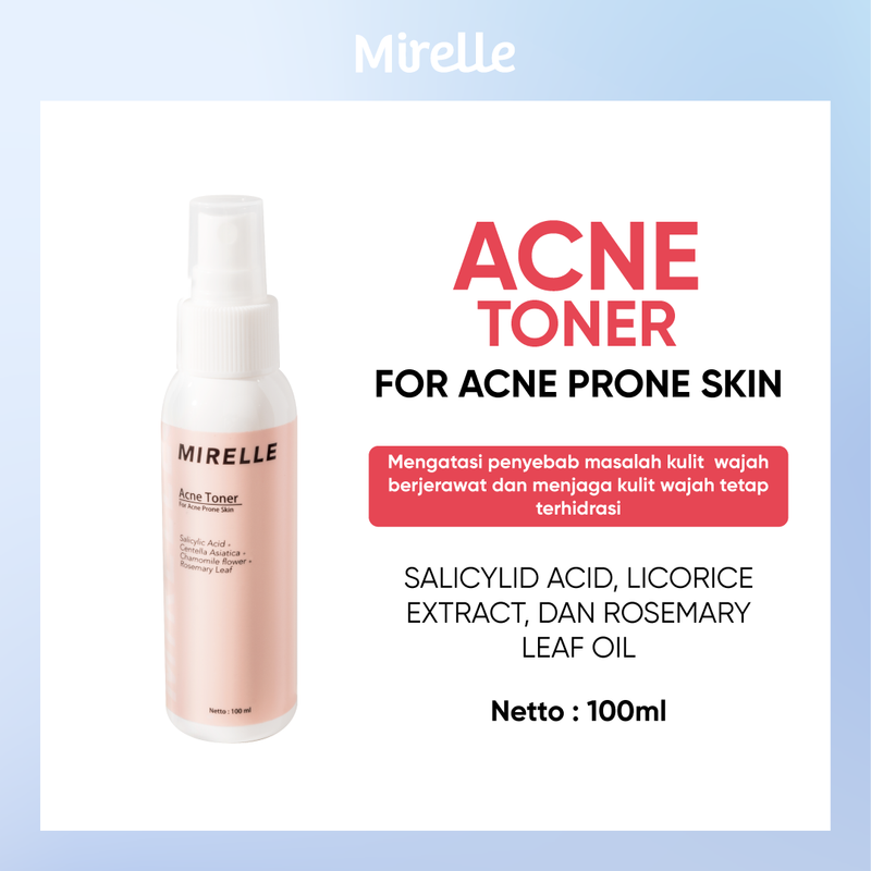 Product image Mirelle - Mirelle Acne Toner (Centella Asiatica Salicylic Acid Redakan Jerwat Bruntusan Kontrol Minyak Kulit Sensitif) 100ml Toner